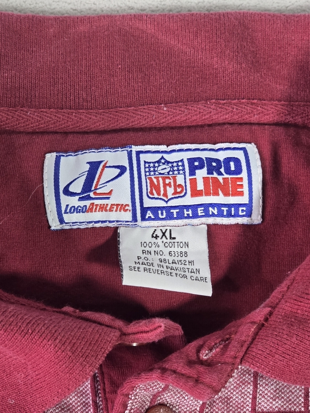 Vtg NFL Pro Line Polo Shirt San Francisco 49ers Short Sleeve Red 90s Sz 4XL - Picture 4 of 7